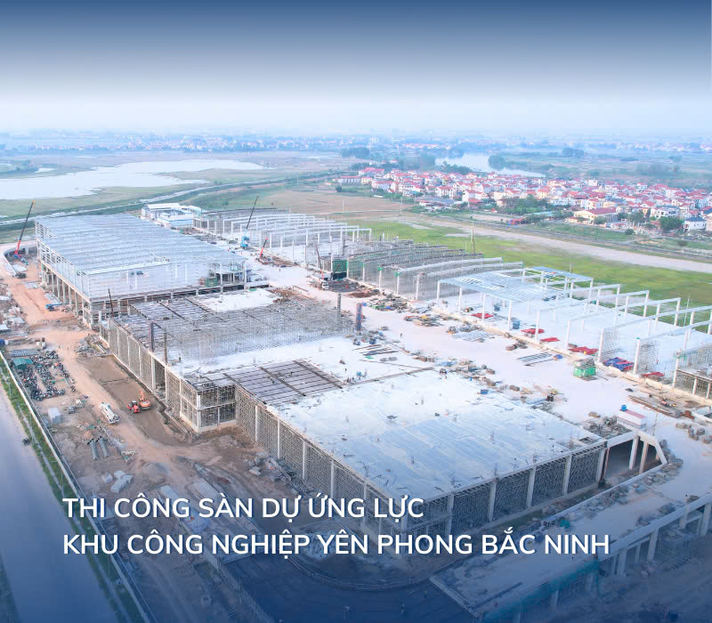 Thi công sàn dự ứng lực khu công nghiệp yên phong bắc ninh